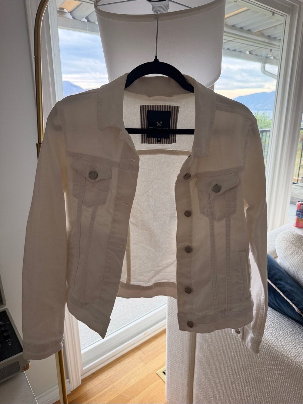 Women's Cream Button-Front Jean Jacket by